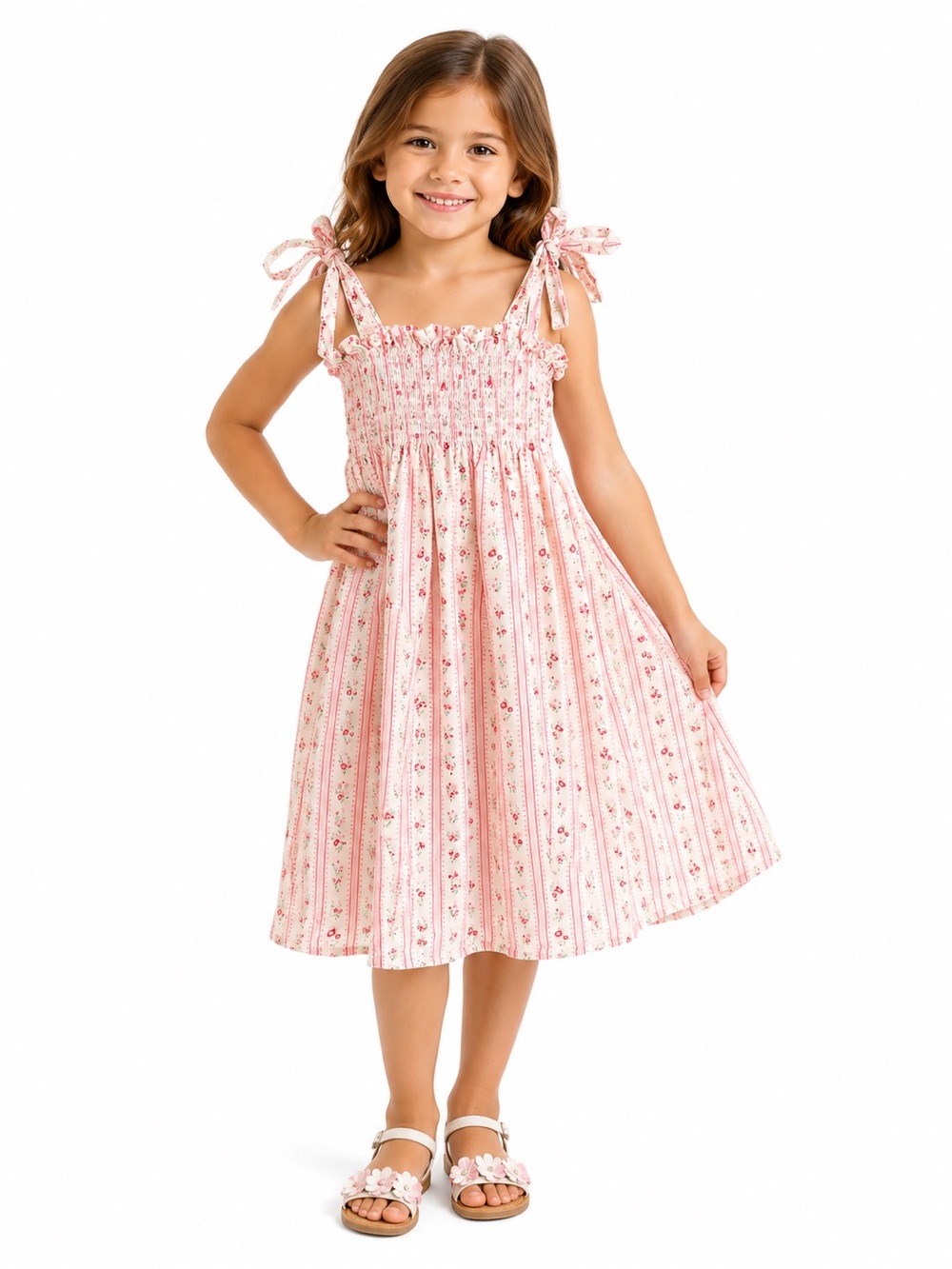 Colorful Childhood Girls Smocked Floral Sundress | Size 6 (130)